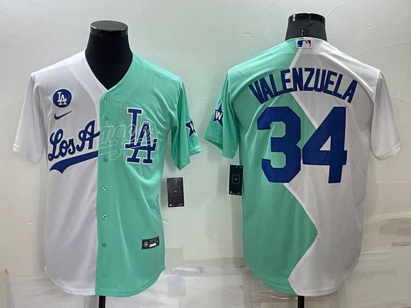 Los Angeles Dodgers #34 Fernando Valenzuela White Green Two Tone 2022 Celebrity Softball Game Cool Base Jersey,We sell and wholesale Los Angeles Dodgers #34 Fernando Valenzuela White Green Two Tone 2022 Celebrity Softball Game Cool Base Jersey on line form chian!